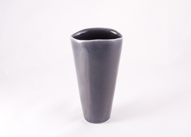 Midnight Blue shallow cut vase