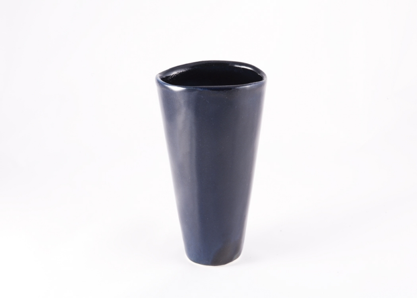 Dark Sapphire shallow cut vase